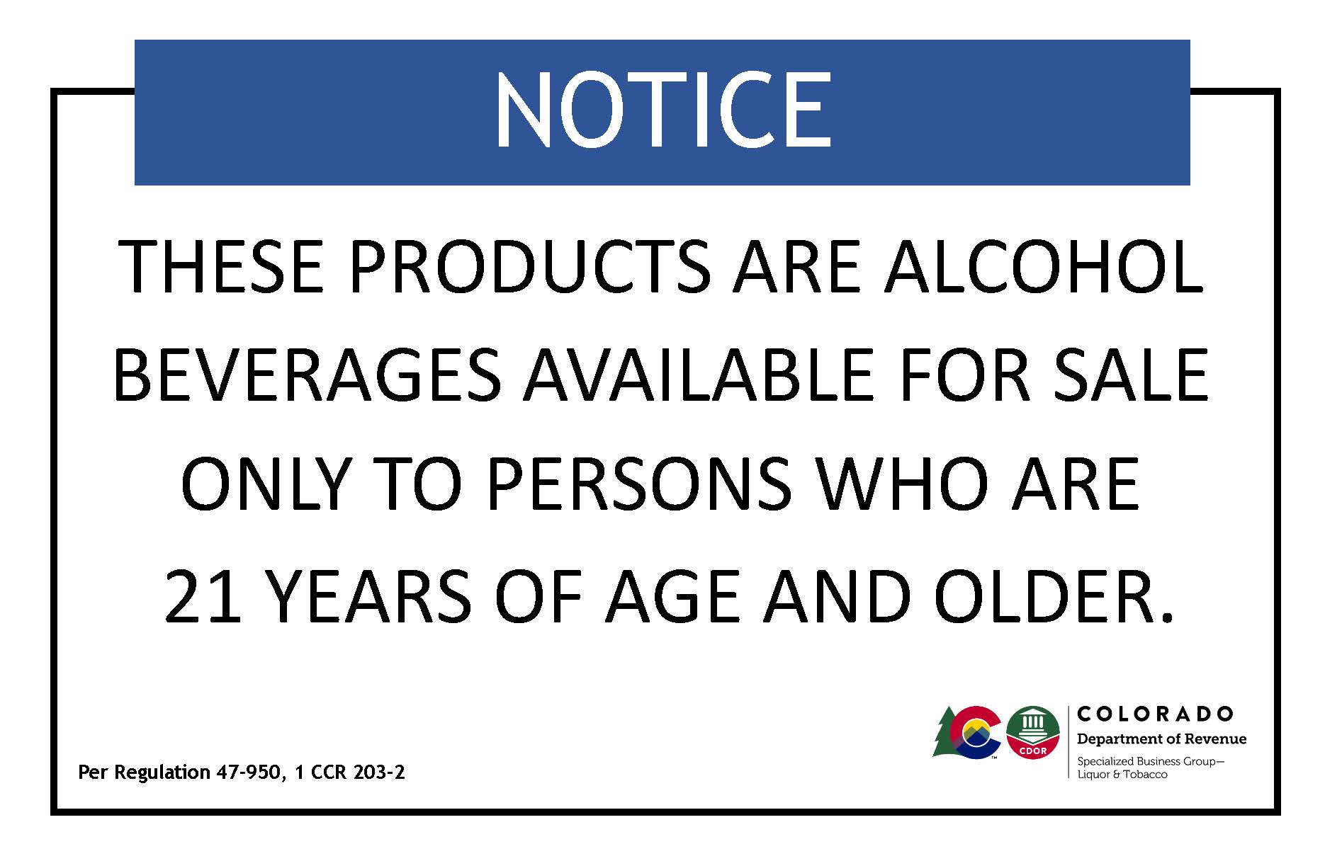 Notice Banner Square - These products are alcohol beverages available for sale only to persons who are 21 years of age and older.