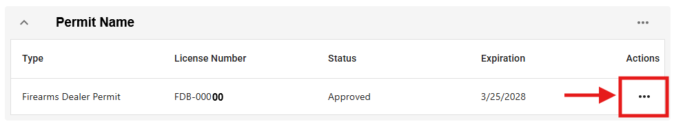 Actions button