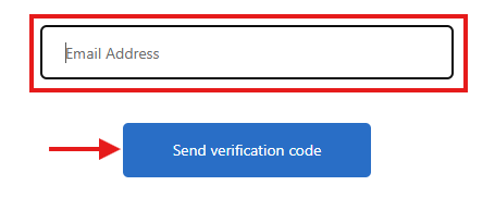 Enter your email address and click the "Send a Verification Code" button