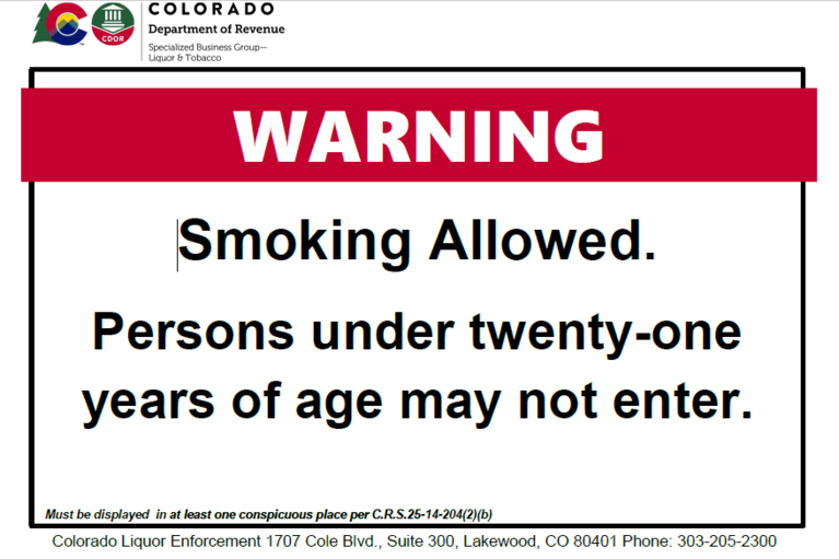 Smoking Allowed Warning Sign